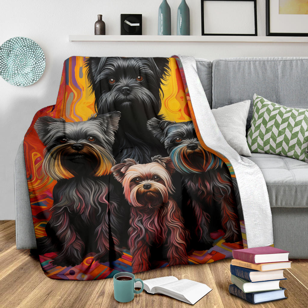 Affenpinscher Blanket, Trippy Psychedelics Affenpinscher Fleece Blanket, Affenpinscher Throw Blanket, Affenpinscher Gifts