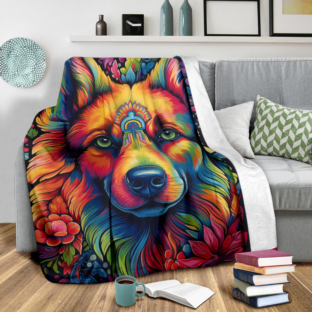 Trippy Psychedelics German Shepherd Blanket, German Shepherd Throw Blanket, German Shepherd Fleece Blanket, German Shepherd Gifts