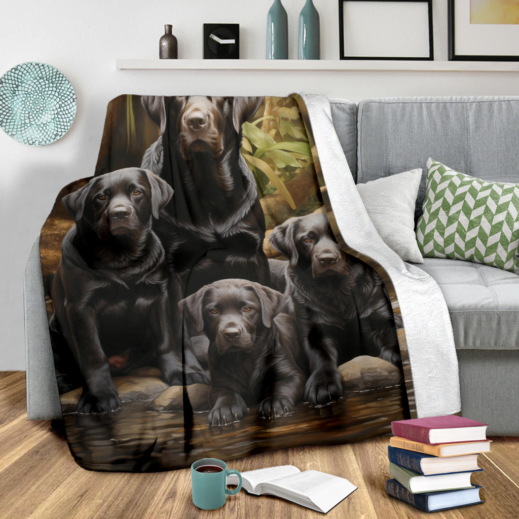 Labrador Retriever Family Blanket, Labrador Retriever Throw Blanket, Labrador Retriever Gifts, Labrador Retriever Fleece Blanket