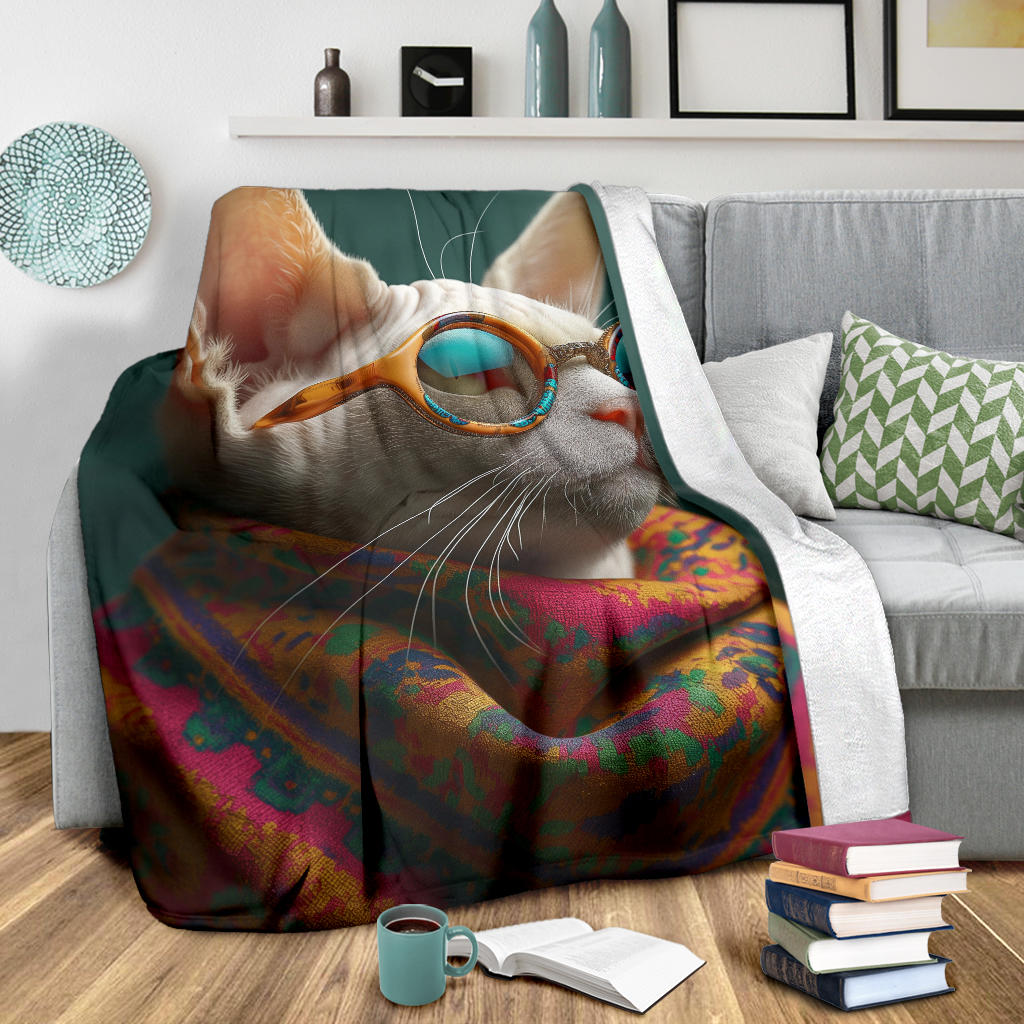 Devon Rex cat Blanket, Trippy Psychedelics Devon Rex cat Fleece Blanket, Devon Rex cat Throw Blanket, Devon Rex cat Gifts