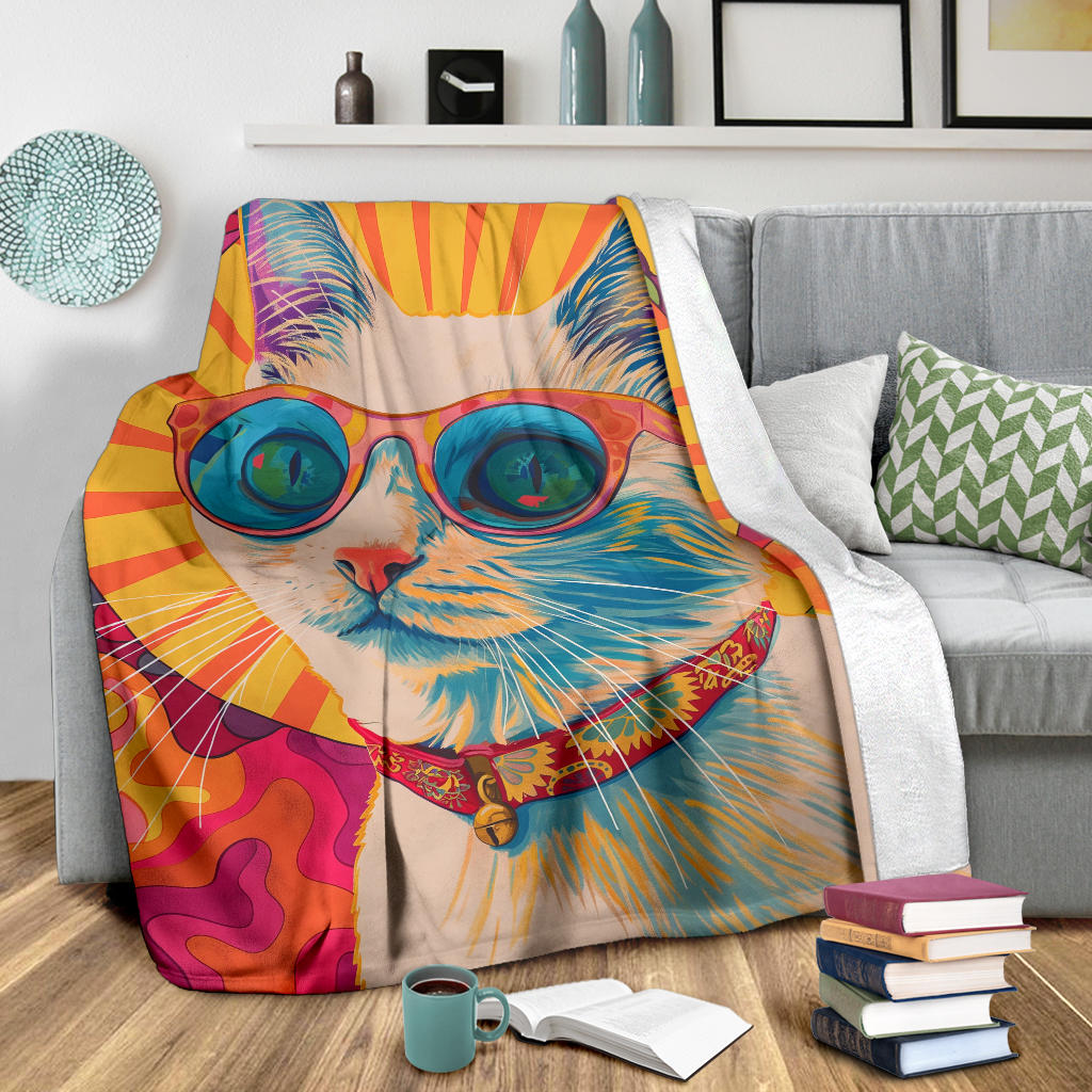 Burmilla cat Blanket, Trippy Psychedelics Burmilla cat Fleece Blanket, Burmilla cat Throw Blanket, Burmilla cat Gifts