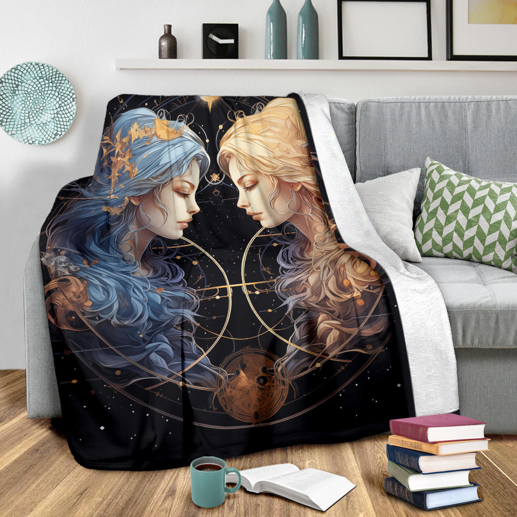 Gemini Zodiac Blanket, Twins Zodiac Sign, Gemini Zodiac Gifts, Gemini Zodiac Throw Blanket