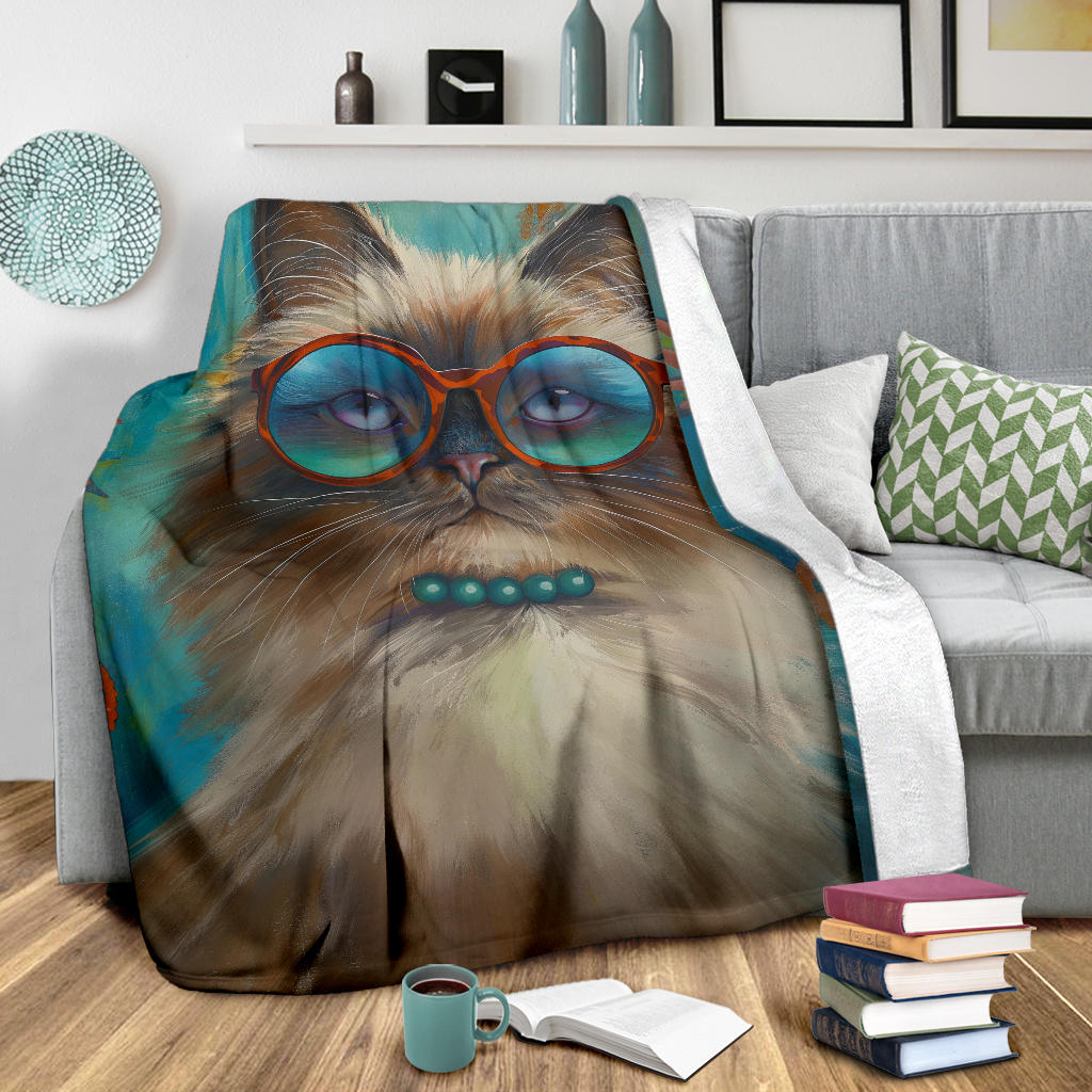 Himalayan cat Blanket, Trippy Psychedelics Himalayan cat Fleece Blanket, Himalayan cat Throw Blanket, Himalayan cat Gifts