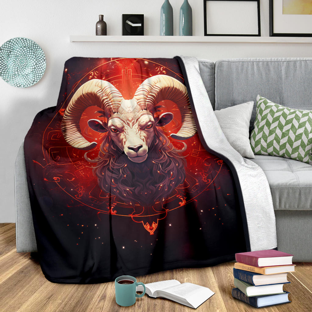 Aries Zodiac Blanket, Ram Zodiac Sign, Aries Gifts, Aries Throw Blanket, Ram Zodiac Gifts