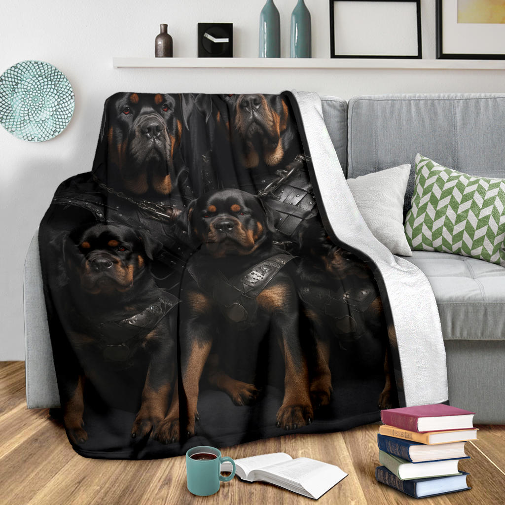 Rottweiler Family Blanket, Rottweiler Blanket, Rottweiler gifts, Rottweiler Throw Blanket