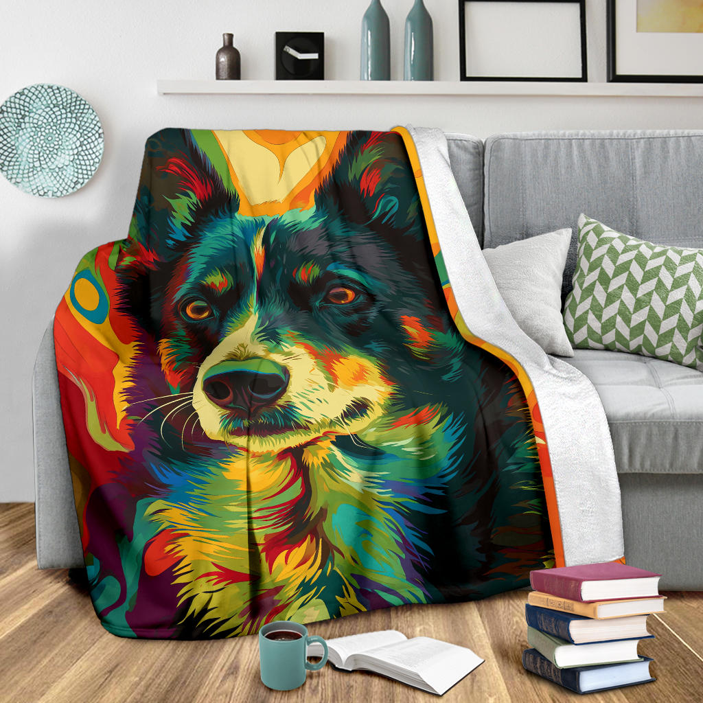 Karelian Bear Dog Blanket, Trippy Psychedelics Karelian Bear Dog Fleece Blanket, Karelian Bear Dog Throw Blanket, Karelian Bear Dog Gifts