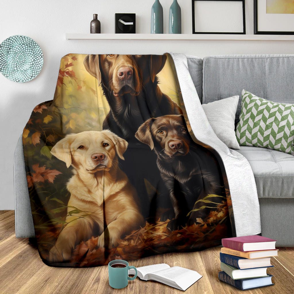 Labrador Retriever Family Blanket, Labrador Retriever Throw Blanket, Labrador Retriever Gifts, Labrador Retriever Fleece Blanket