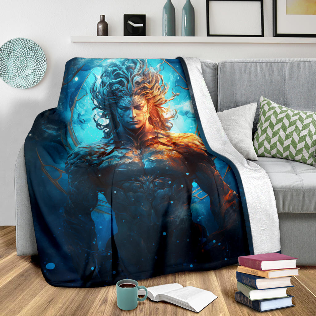 Aquarius Zodiac Sign Blanket, Aquarius Zodiac Throw Blanket, Aquarius Zodiac Gifts, Aquarius Fleece Blanket