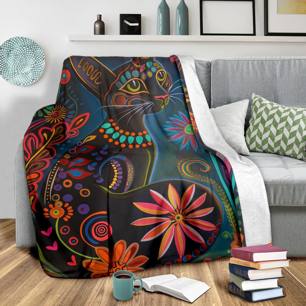 Bombay cat Blanket, Trippy Psychedelics Bombay cat Fleece Blanket, Bombay cat Throw Blanket, Bombay cat Gifts