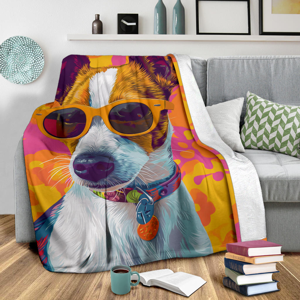 Japanese Terrier Blanket, Trippy Psychedelics Japanese Terrier Fleece Blanket, Japanese Terrier Throw Blanket, Japanese Terrier Gifts