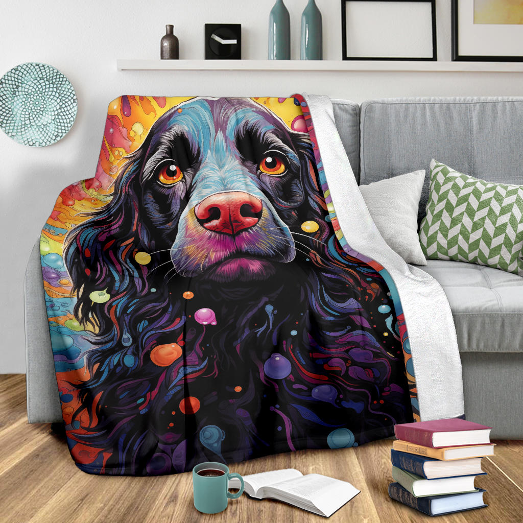 American Water Spaniel Blanket, Trippy Psychedelics American Water Spaniel Fleece Blanket, American Water Spaniel Throw Blanket, American Water Spaniel Gifts