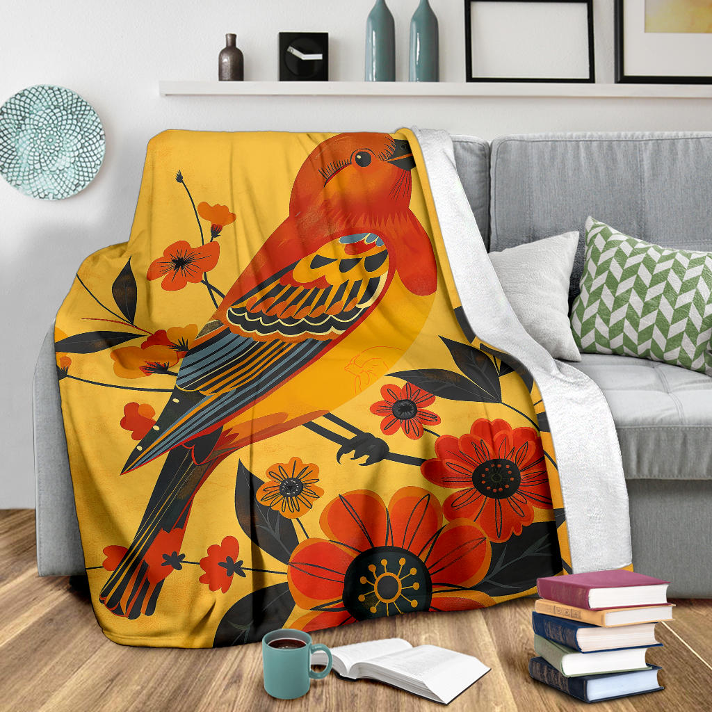 Finch bird Blanket, Trippy Psychedelics Finch bird Fleece Blanket, Finch bird Throw Blanket, Finch bird Gifts