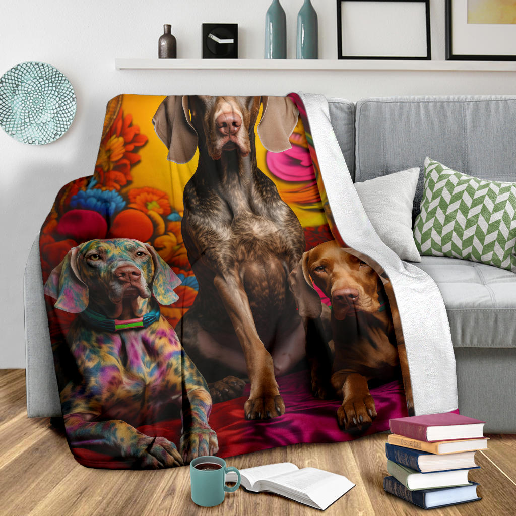 Bracco Italiano Blanket, Trippy Psychedelics Bracco Italiano Fleece Blanket, Bracco Italiano Throw Blanket, Bracco Italiano Gifts