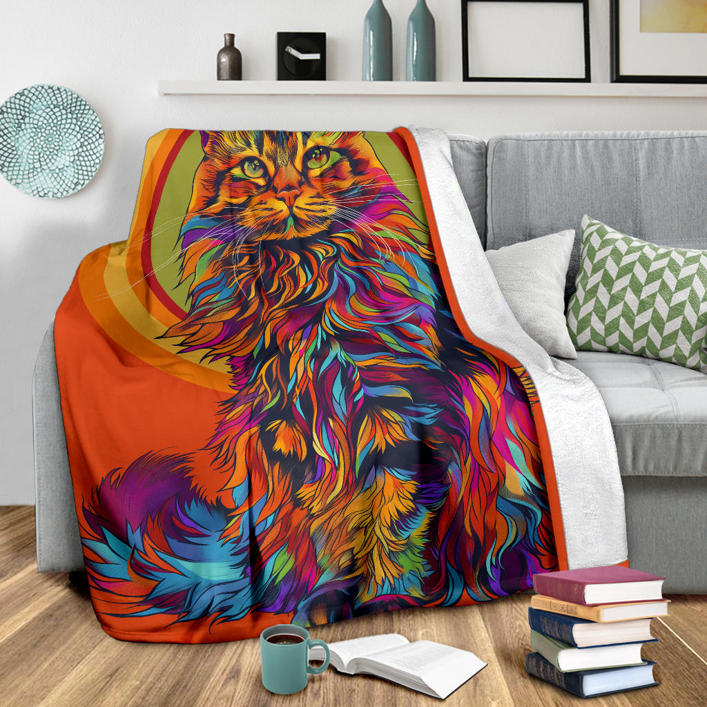 Ragamuffin Cat Blanket, Trippy Psychedelics Ragamuffin Cat Fleece Blanket, Ragamuffin Cat Throw Blanket, Ragamuffin Cat Gifts