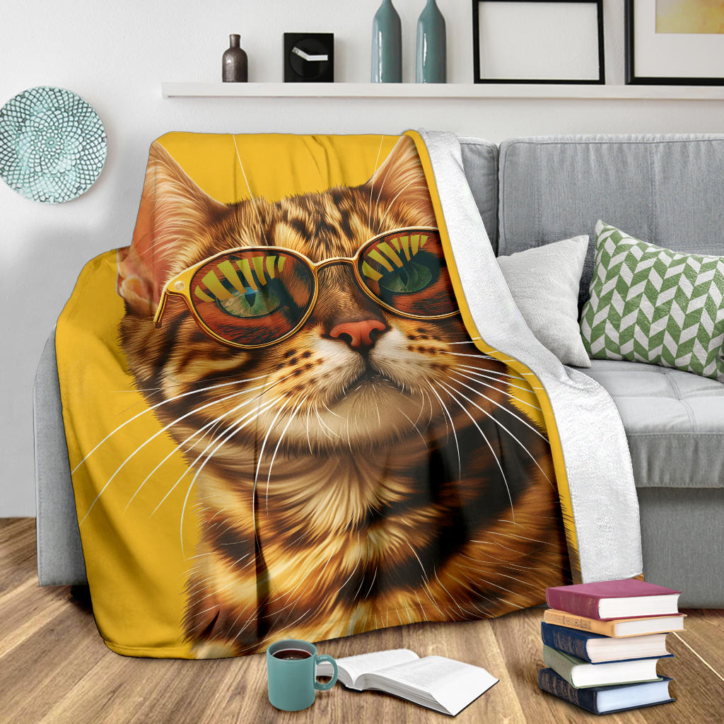 Bengal cat Blanket, Trippy Psychedelics Bengal cat Fleece Blanket, Bengal cat Throw Blanket, Bengal cat Gifts