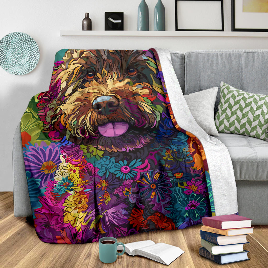 Lagotto Romagnolo Dog Blanket, Trippy Psychedelics Lagotto Romagnolo Dog Fleece Blanket, Lagotto Romagnolo Dog Throw Blanket, Lagotto Romagnolo Dog Gifts