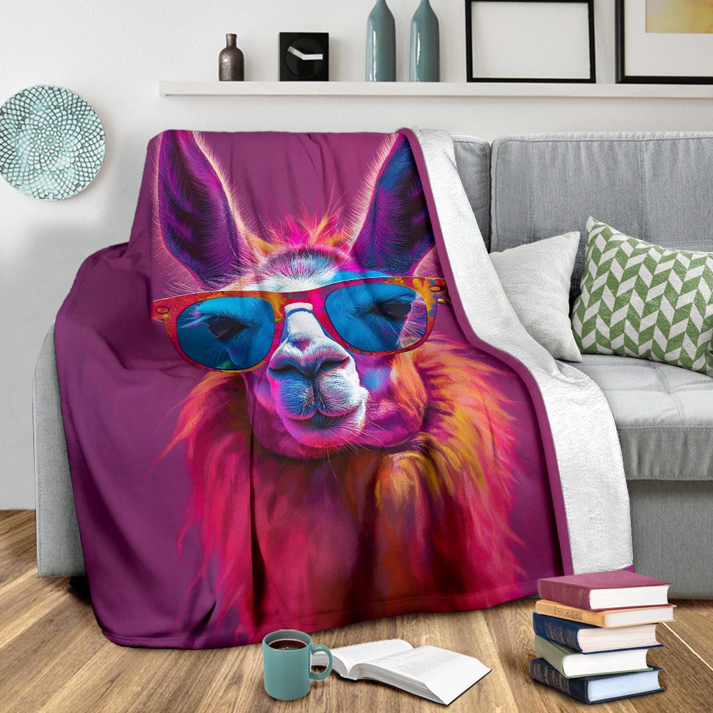 Lama Blanket, Trippy Psychedelics Lama Fleece Blanket, Lama Throw Blanket, Lama Gifts