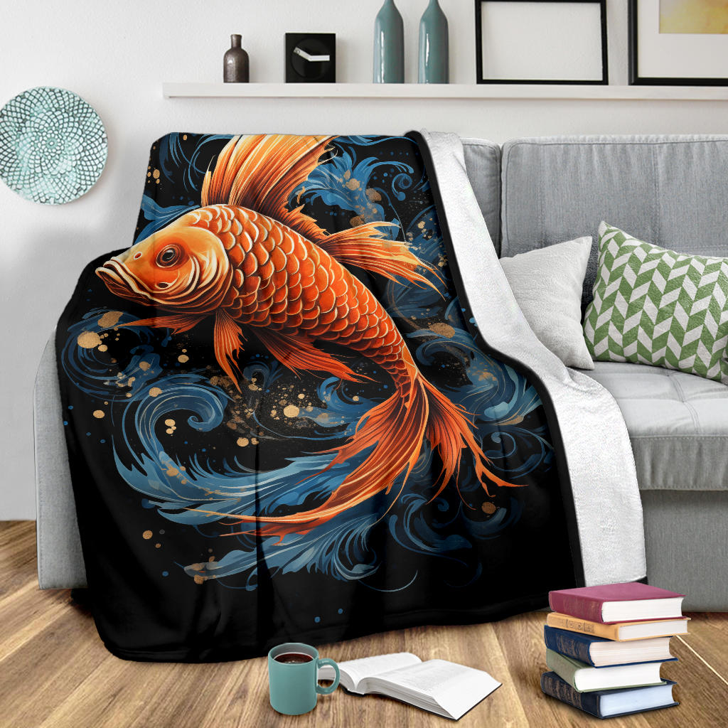 Fish Zodiac Blanket, Pisces Zodiac Gifts, Fish Zodiac Throw Blanket, Fish Zodiac Sign Fleece Blanket