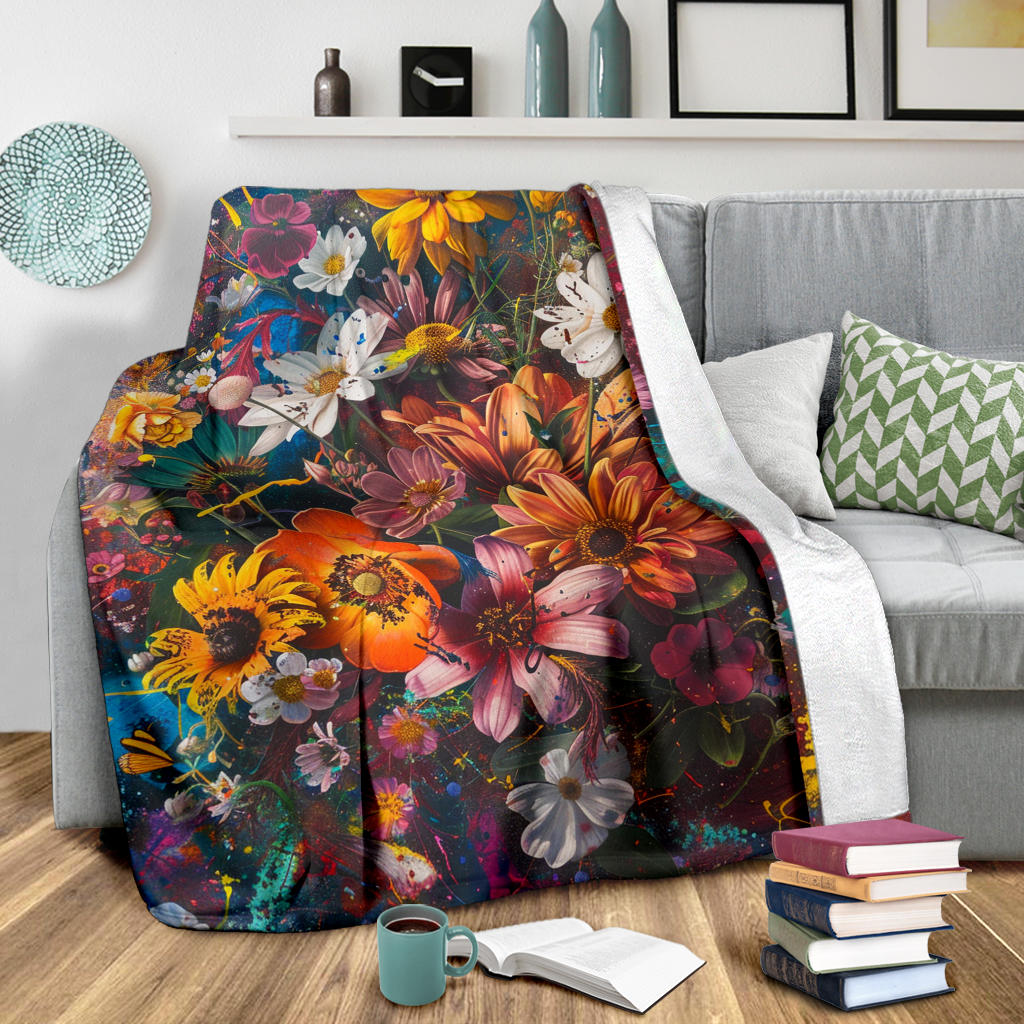 Floral Fantasy Blanket,  Floral Fantasy Estetic Blanket, Floral Fantasy Blanket Gifts, Blanket