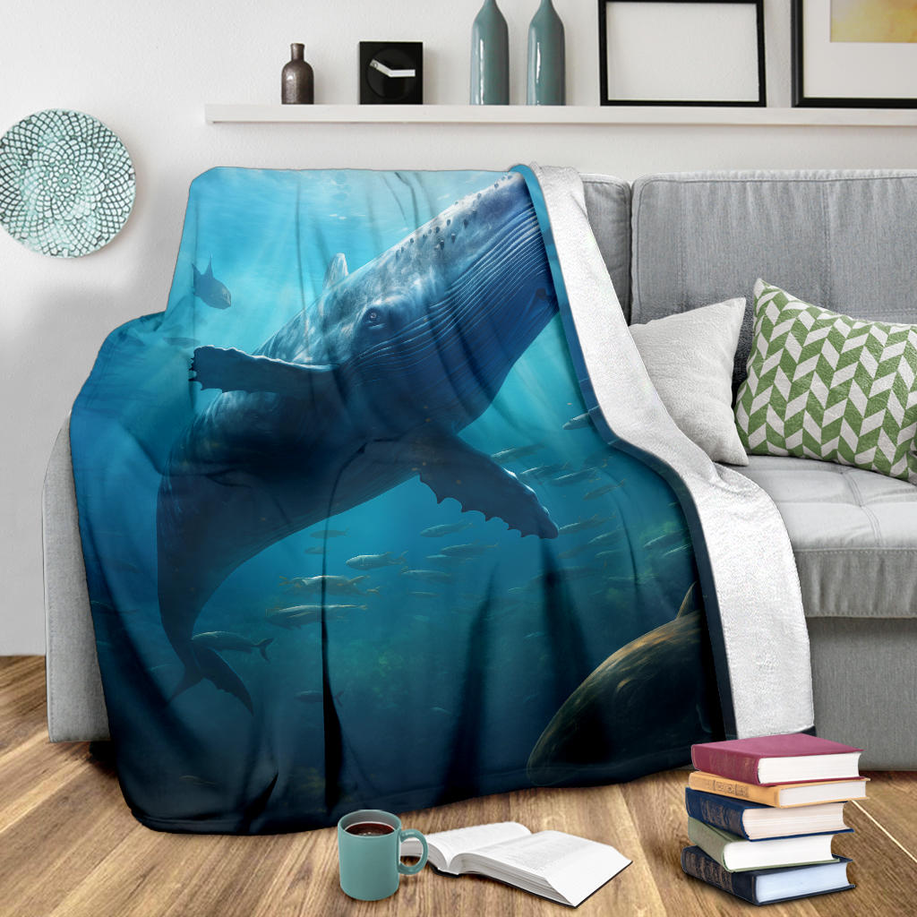 Blue Whale Blanket, Whale Throw Blanket, Whale Fleece Blanket, Whale Gifts