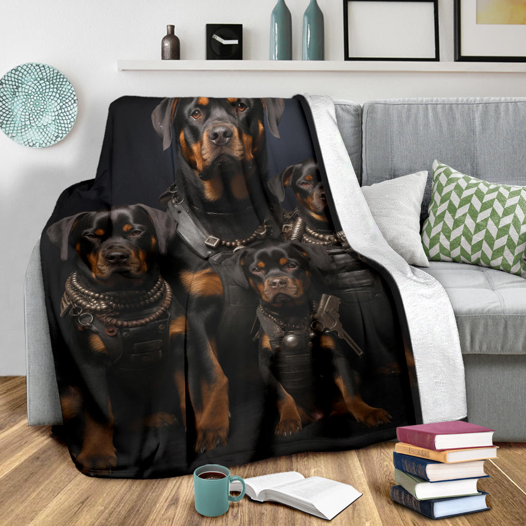 Rottweiler Family Blanket, Rottweiler Blanket, Rottweiler gifts, Rottweiler Throw Blanket