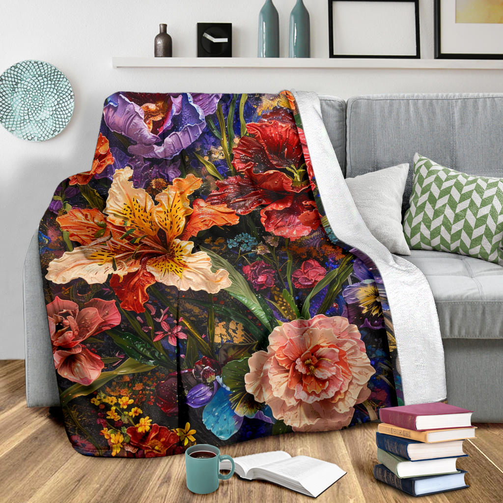 Floral Fantasy Blanket,  Floral Fantasy Estetic Blanket, Floral Fantasy Blanket Gifts, Blanket