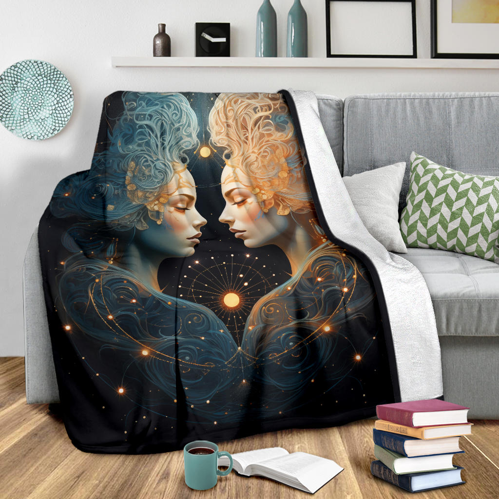 Gemini Zodiac Blanket, Twins Zodiac Sign, Gemini Zodiac Gifts, Gemini Zodiac Throw Blanket