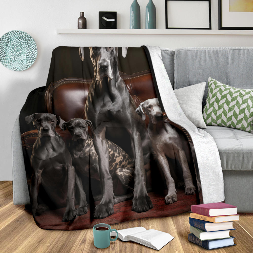 Great Dane Family Blanket, Great Dane Throw Blanket, Great Dane Gifts, Great Dane Fleece Blanket