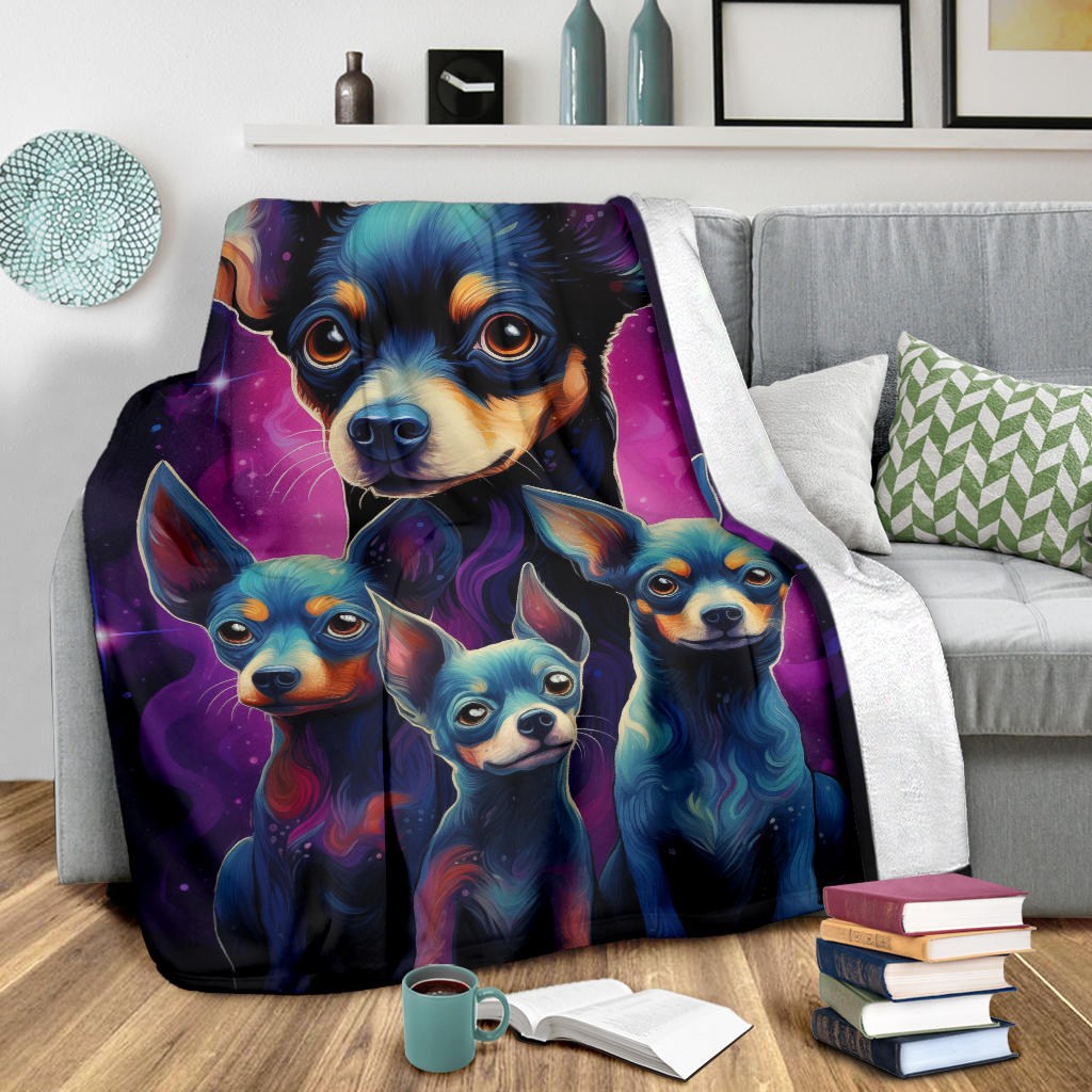 Rat Terrier Blanket, Trippy Psychedelics Rat Terrier Fleece Blanket, Rat Terrier Throw Blanket, Rat Terrier Gifts