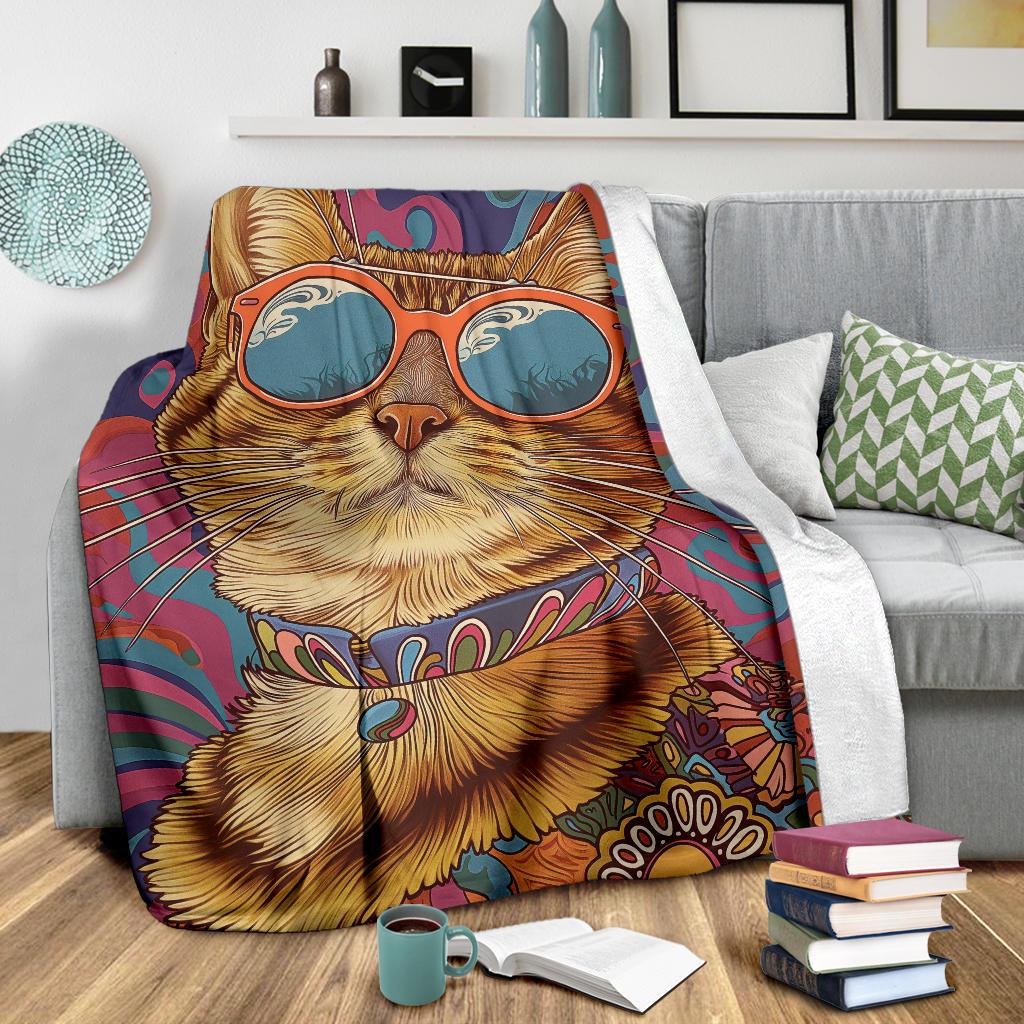 Ocicat Cat Blanket, Trippy Psychedelics Ocicat Cat Fleece Blanket, Ocicat Cat Throw Blanket, Ocicat Cat Gifts