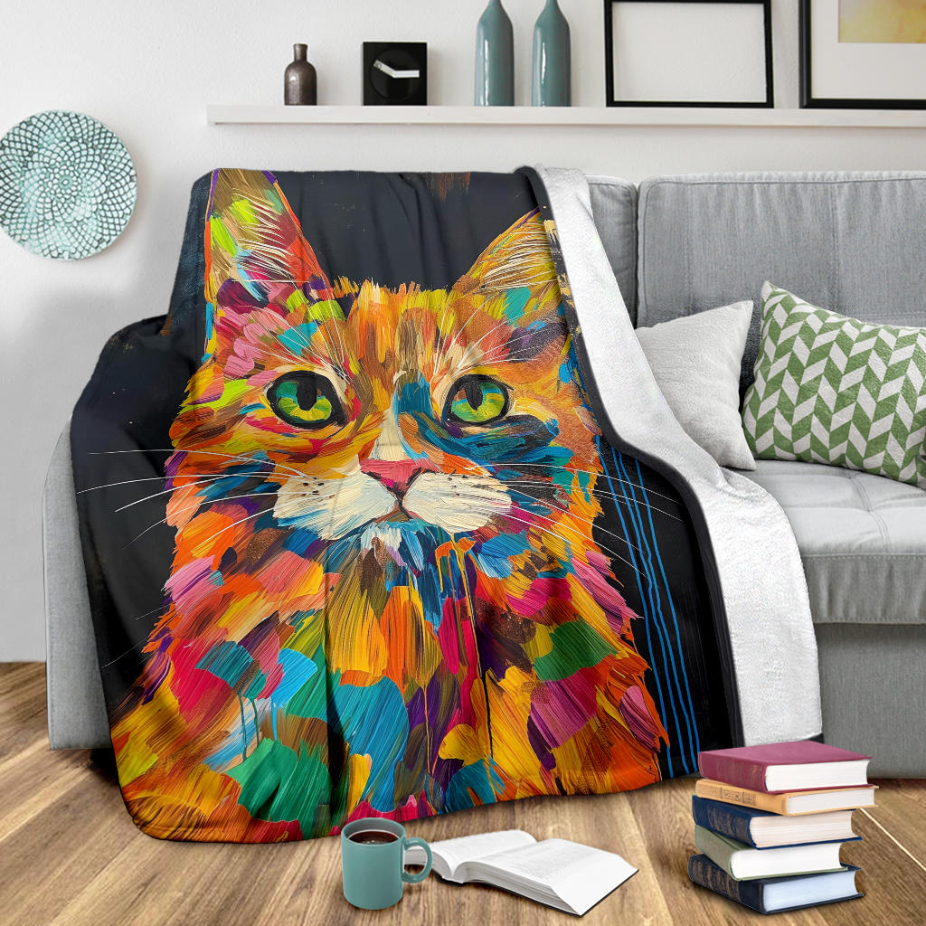 American Bobtail cat Blanket, Trippy Psychedelics American Bobtail cat Fleece Blanket, American Bobtail cat Throw Blanket, American Bobtail cat Gifts