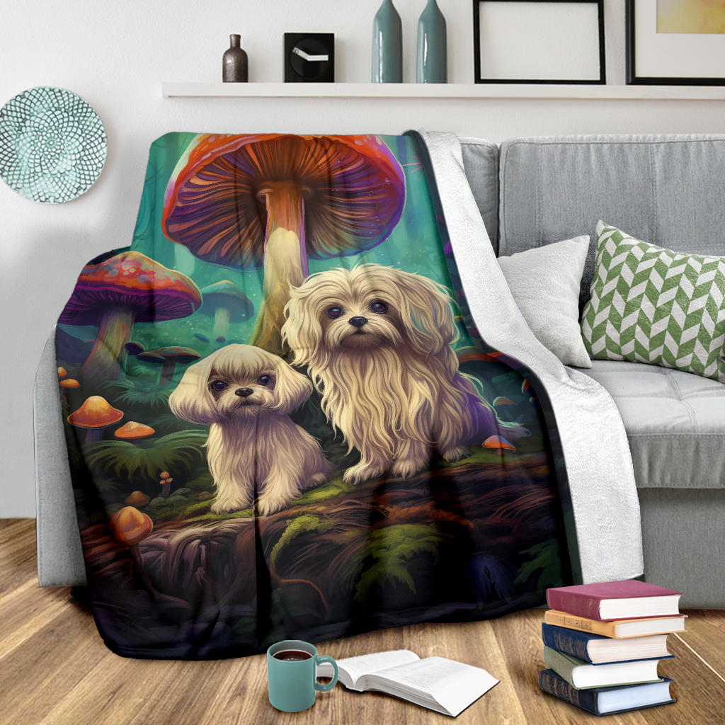 Lowchen Blanket, Trippy Psychedelics Lowchen Fleece Blanket, Lowchen Throw Blanket, Lowchen Gifts