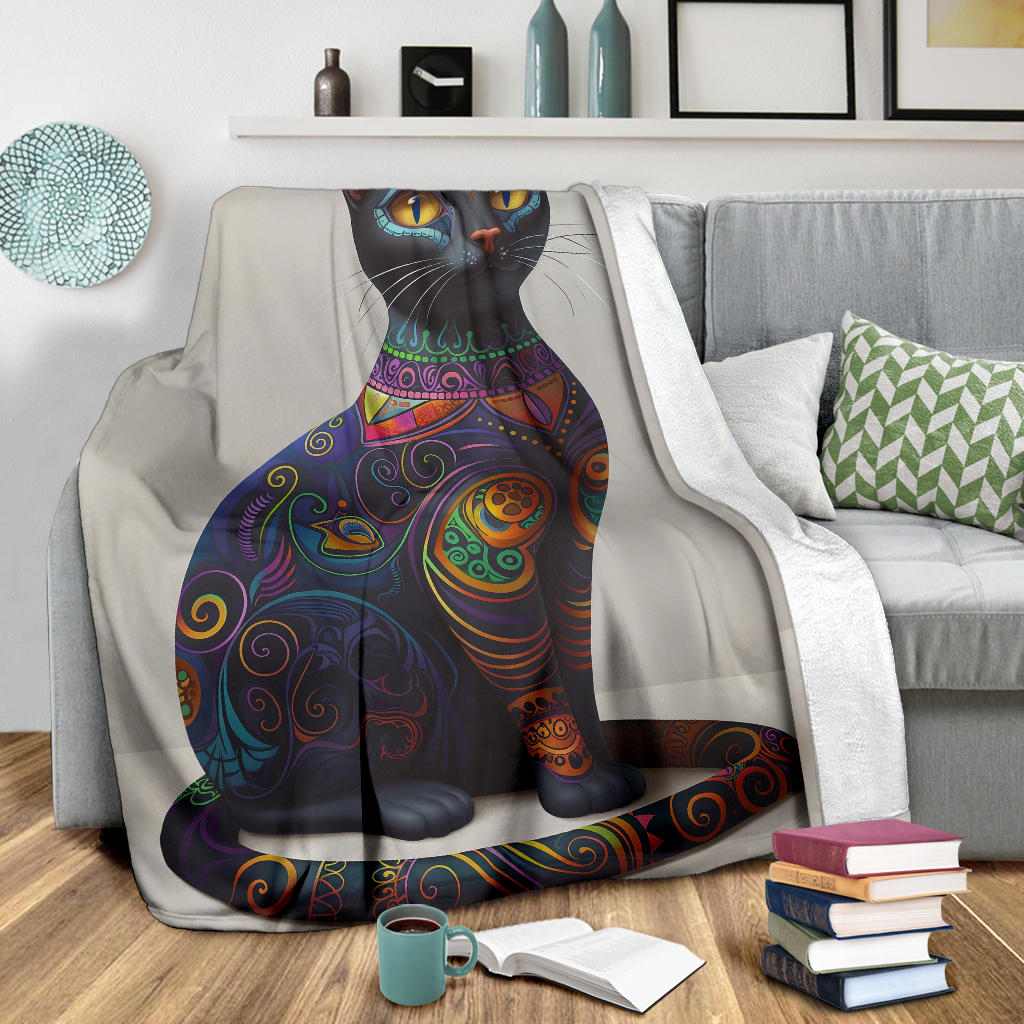 Korat cat Blanket, Trippy Psychedelics Korat cat Fleece Blanket, Korat cat Throw Blanket, Korat cat Gifts