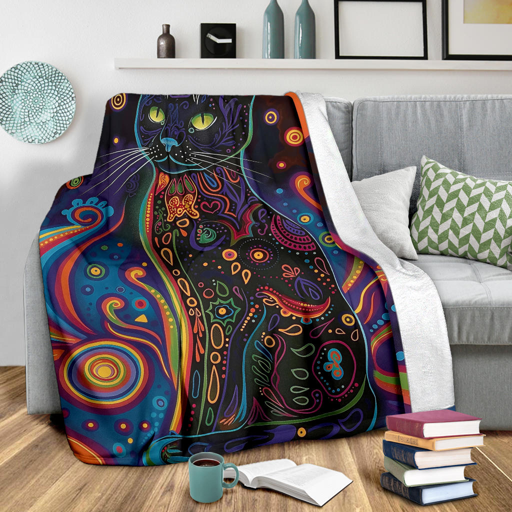 Bombay cat Blanket, Trippy Psychedelics Bombay cat Fleece Blanket, Bombay cat Throw Blanket, Bombay cat Gifts