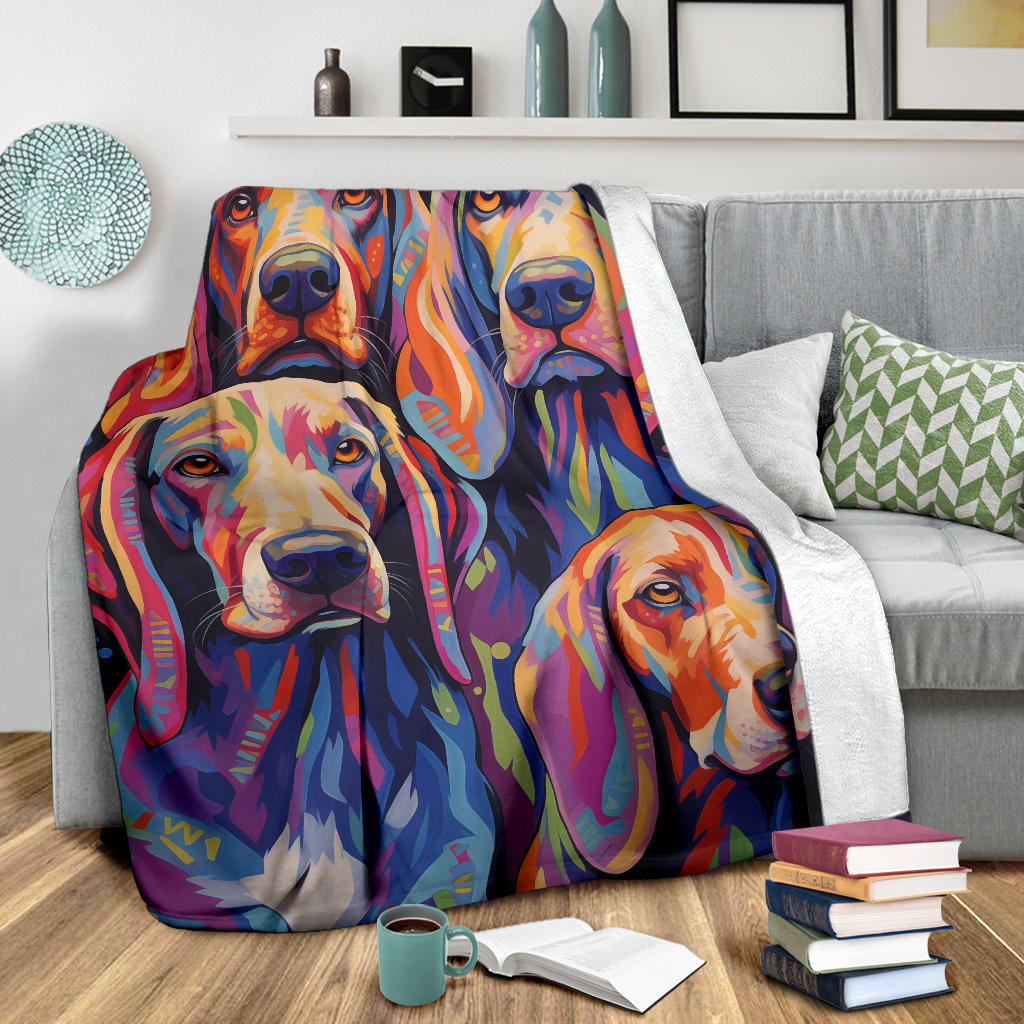 Treeing Walker Coonhound Blanket, Trippy Psychedelics Treeing Walker Coonhound Fleece Blanket, Treeing Walker Coonhound Throw Blanket, Treeing Walker Coonhound Gifts