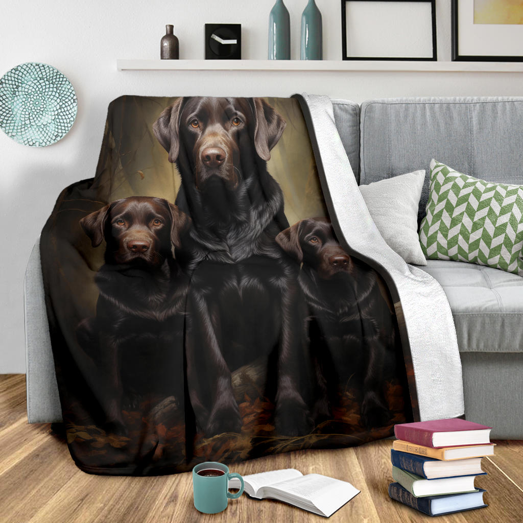 Labrador Retriever Family Blanket, Labrador Retriever Throw Blanket, Labrador Retriever Gifts, Labrador Retriever Fleece Blanket