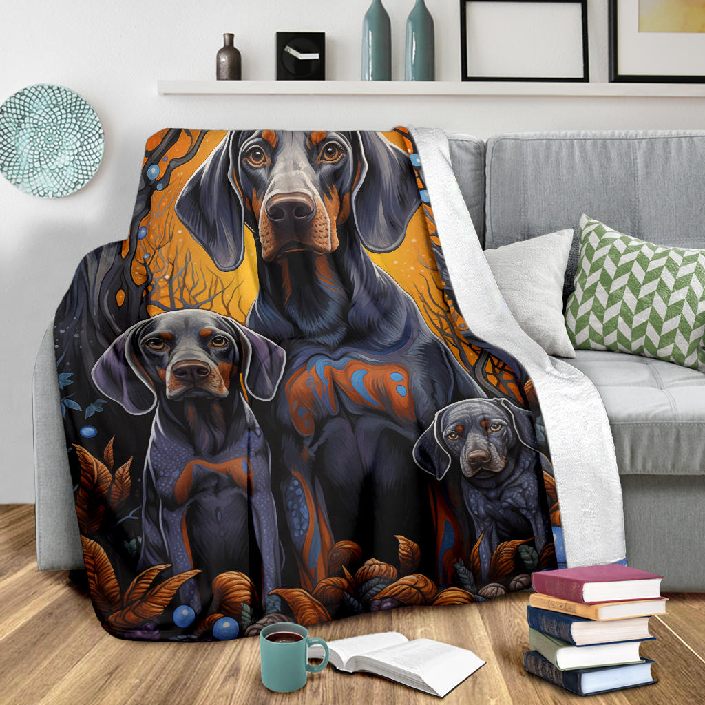 Bluetick Coonhound Blanket, Trippy Psychedelics Bluetick Coonhound Fleece Blanket, Bluetick Coonhound Throw Blanket, Bluetick Coonhound Gifts