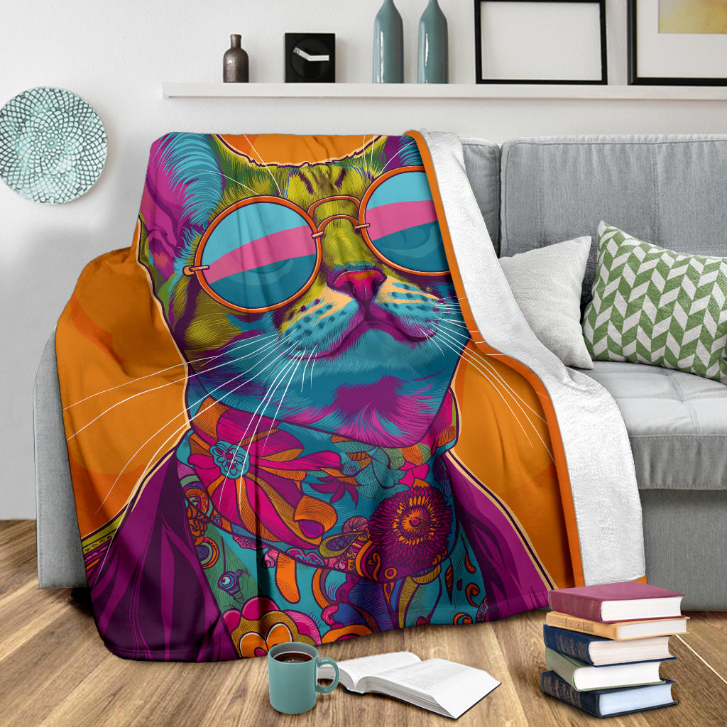 Ocicat Cat Blanket, Trippy Psychedelics Ocicat Cat Fleece Blanket, Ocicat Cat Throw Blanket, Ocicat Cat Gifts