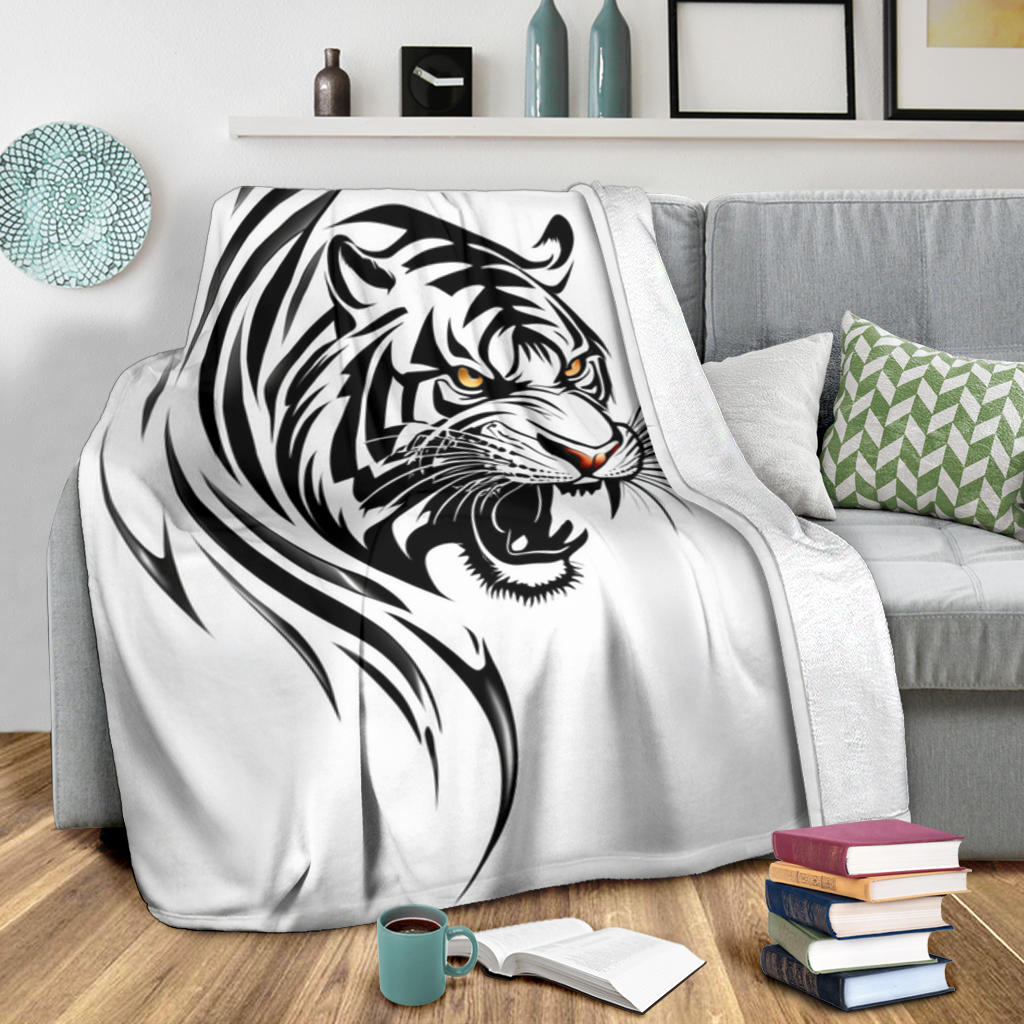 Tribal Tiger Tattoo Blanket