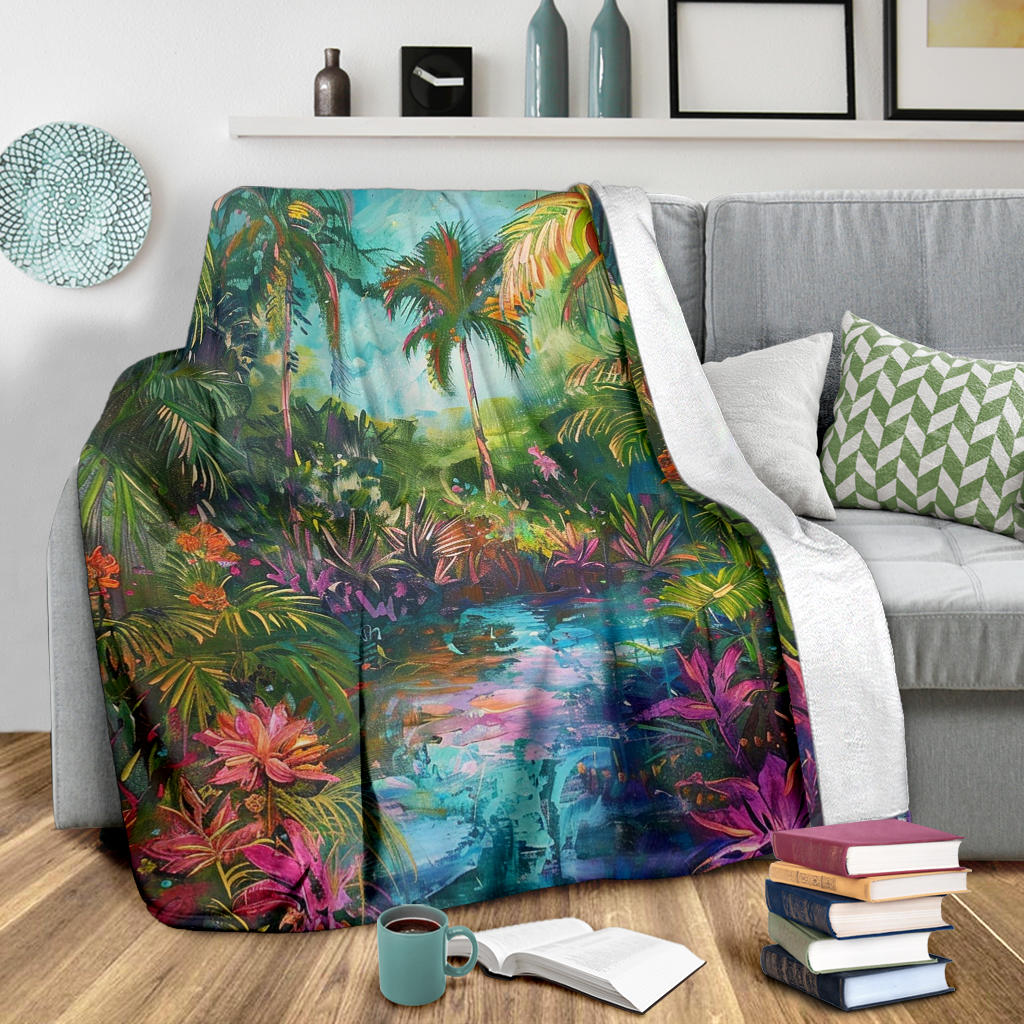 Tropical Paradise Blanket, Tropical Paradise Costume Blanket, Tropical Paradise Blanket Gift, Blanket