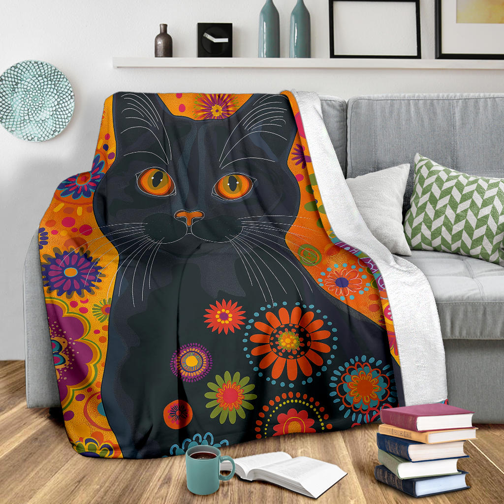 Chartreux cat Blanket, Trippy Psychedelics Chartreux cat Fleece Blanket, Chartreux cat Throw Blanket, Chartreux cat Gifts