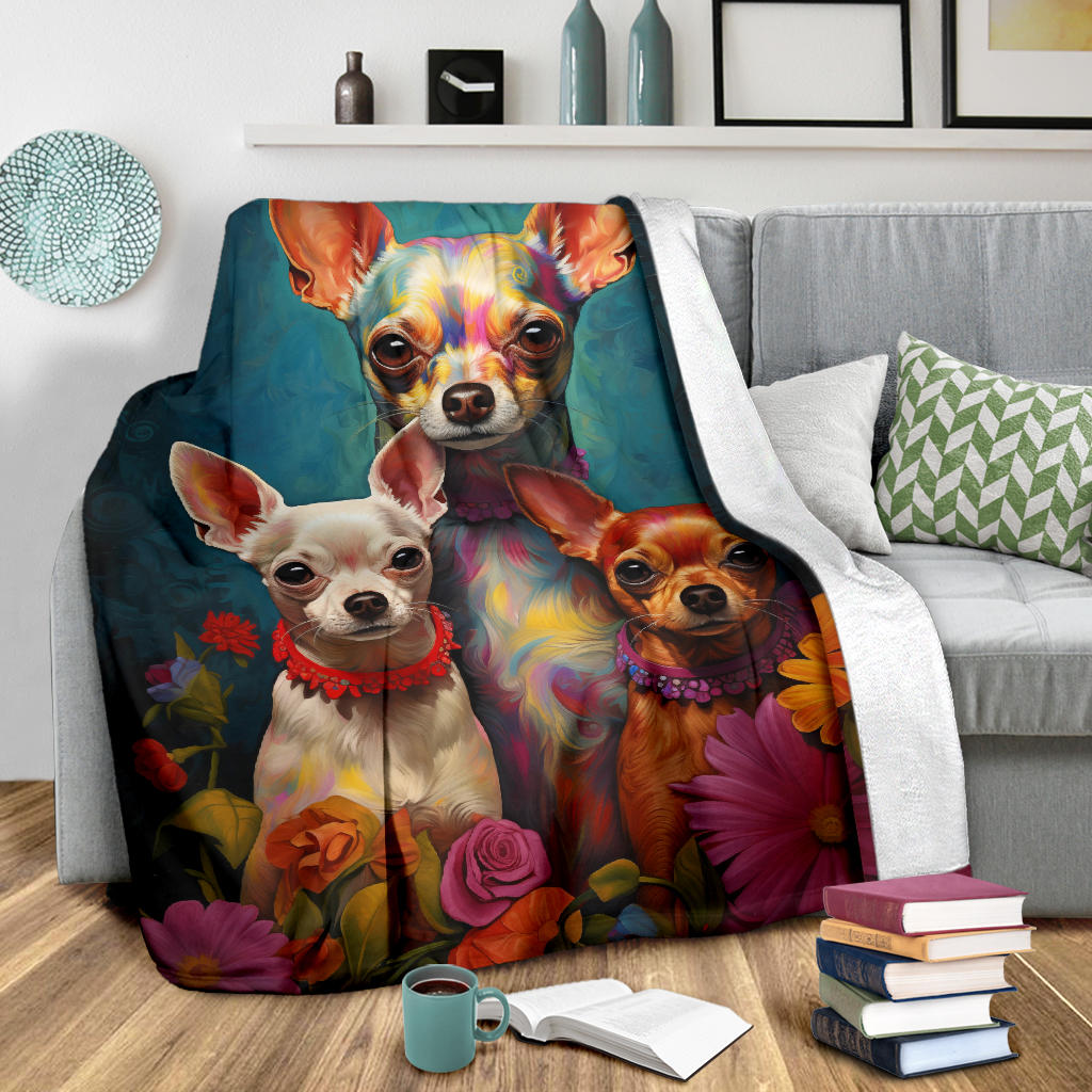 Chihuahua Family Blanket, Chihuahua Blanket, Chihuahua Throw Blanket, Chihuahua, Chihuahua Gifts