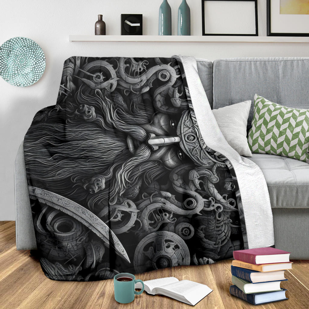 Medieval Style Ornaments Blanket, Viking Blanket