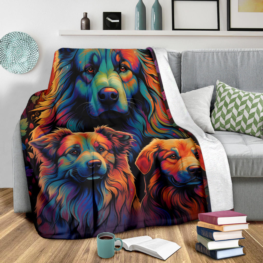 Caucasian Shepherd Blanket, Trippy Psychedelics Caucasian Shepherd Fleece Blanket, Caucasian Shepherd Throw Blanket, Caucasian Shepherd Gifts