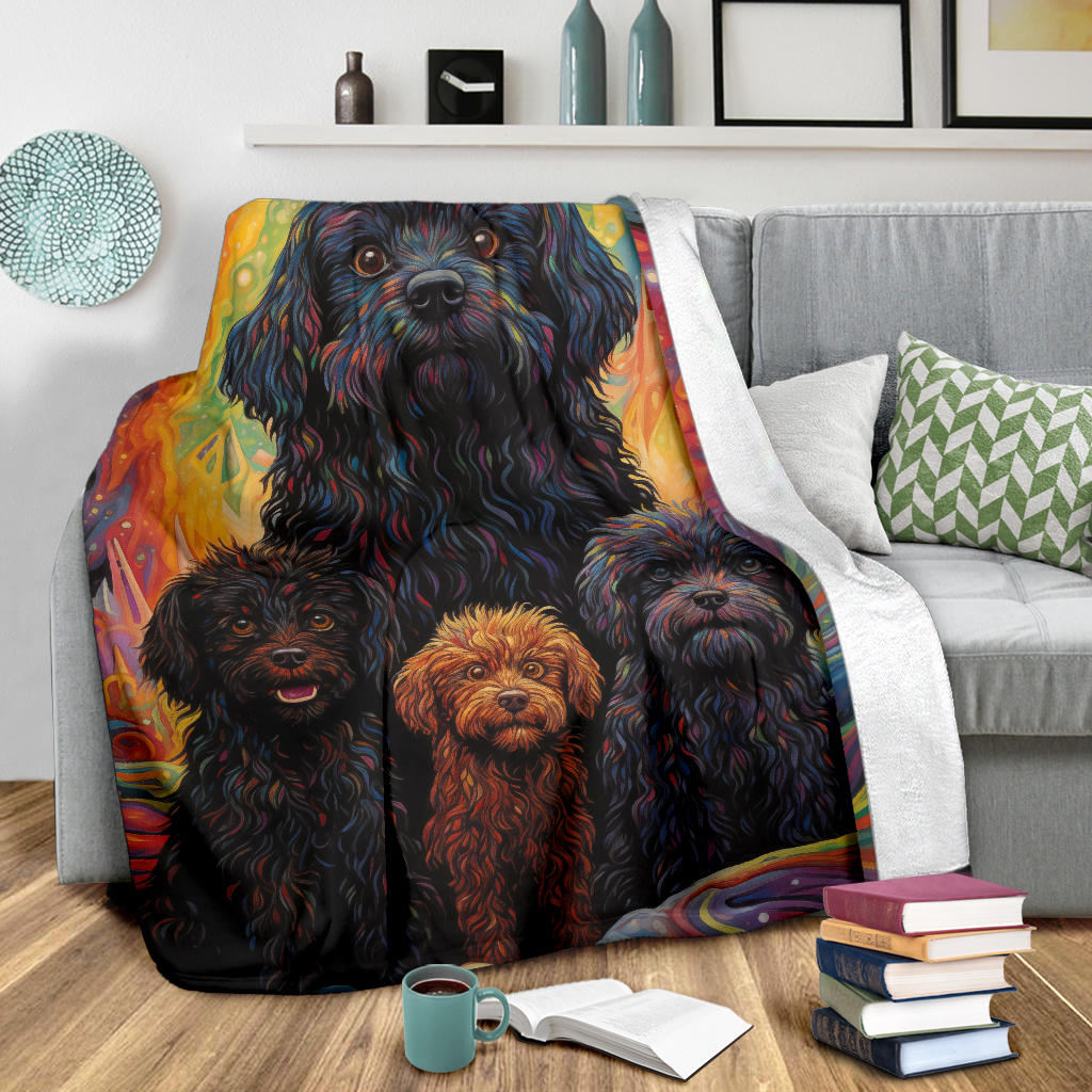 Puli Blanket, Trippy Psychedelics Puli Fleece Blanket, Puli Throw Blanket, Puli Gifts