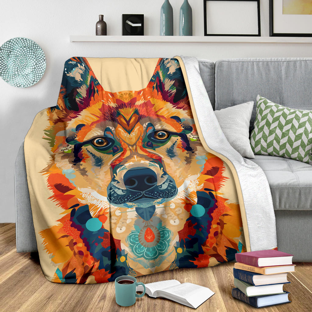 Jindo Dog Blanket, Trippy Psychedelics Jindo Dog Fleece Blanket, Jindo Dog Throw Blanket, Jindo Dog Gifts