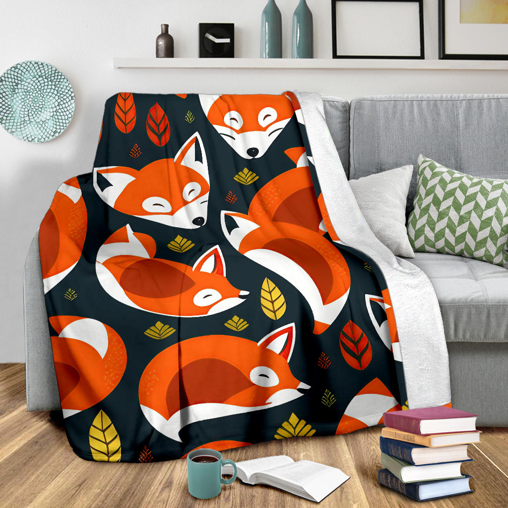 Forest Fox Blanket Fox Fleece Blanket