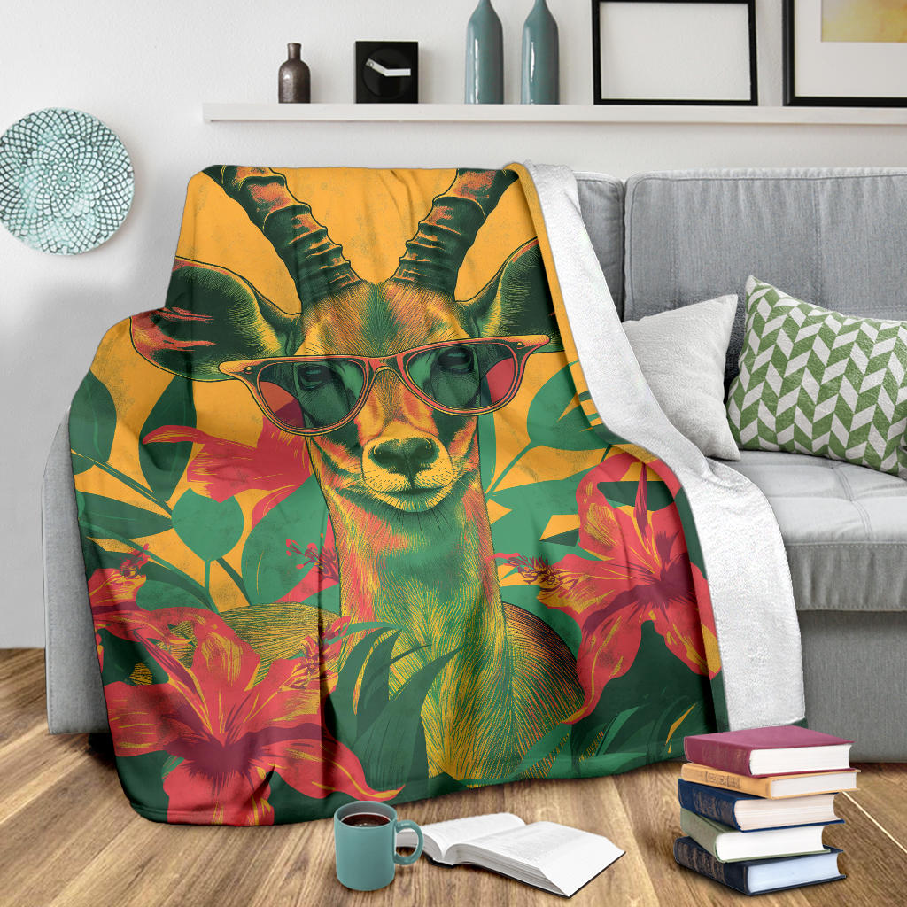 Gazelle animal Blanket, Trippy Psychedelics Gazelle animal Fleece Blanket, Gazelle animal Throw Blanket, Gazelle animal Gifts