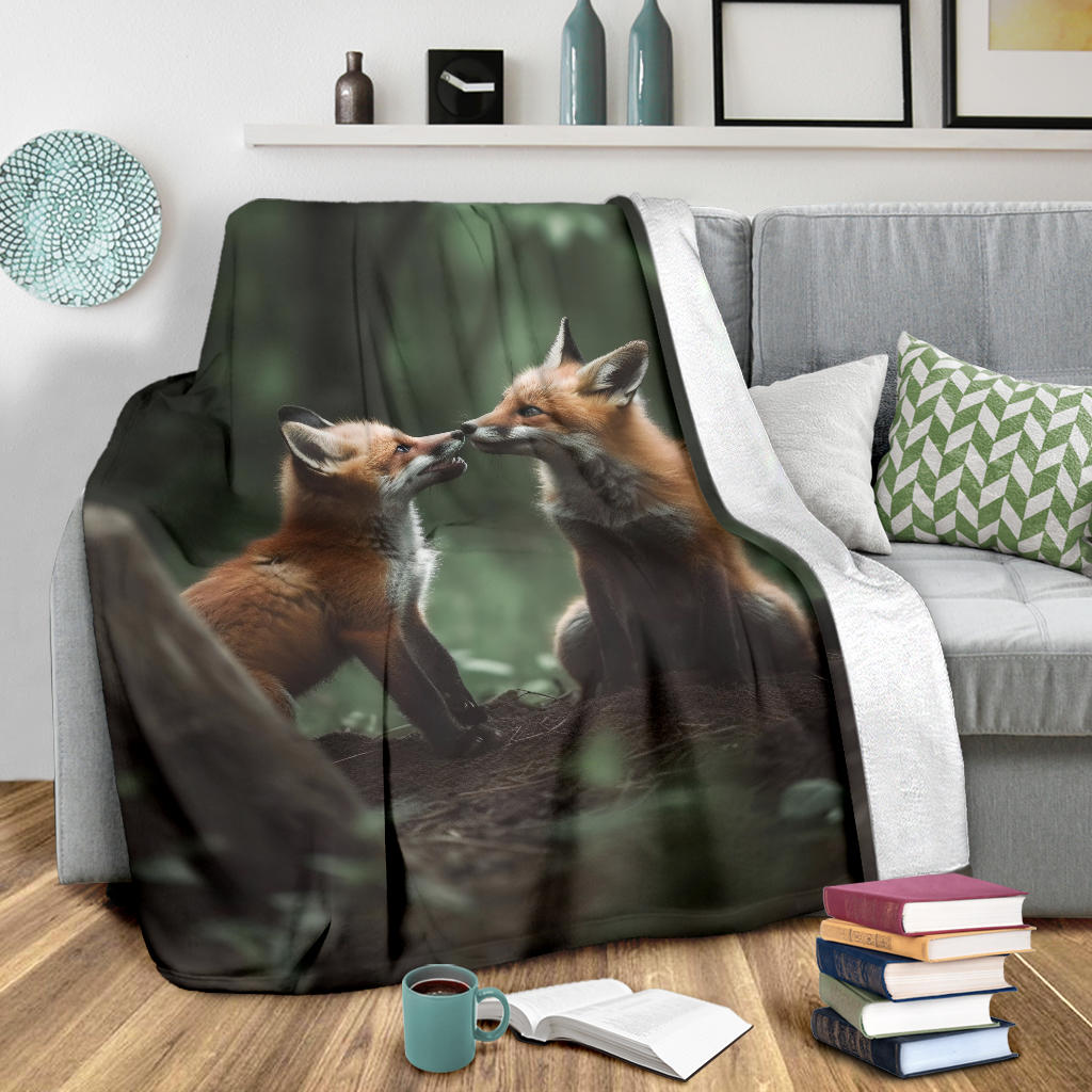 Cute Foxes Blanket