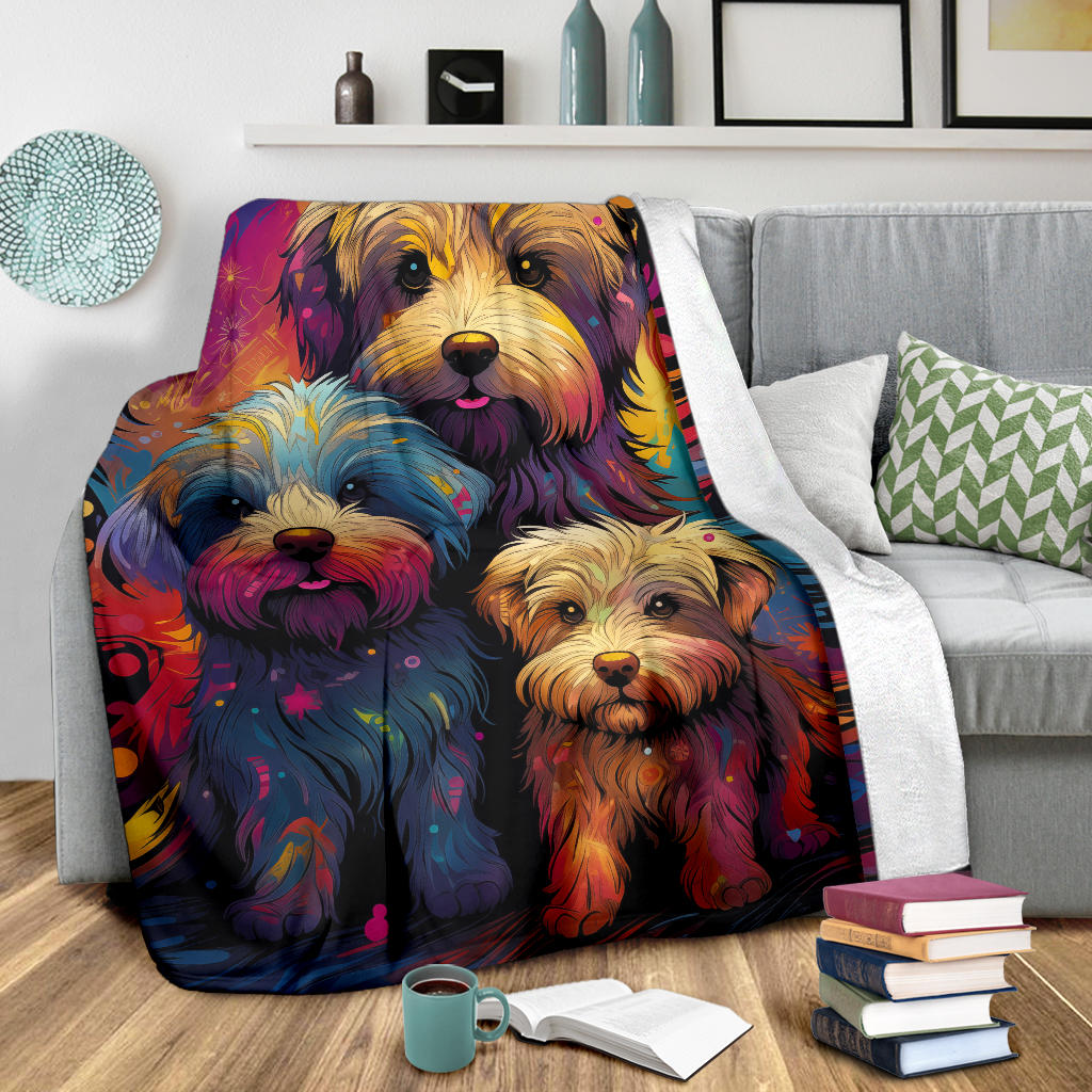 Glen of Imaal Terrier Blanket, Trippy Psychedelics Glen of Imaal Terrier Fleece Blanket, Glen of Imaal Terrier Throw Blanket, Glen of Imaal Terrier Gifts